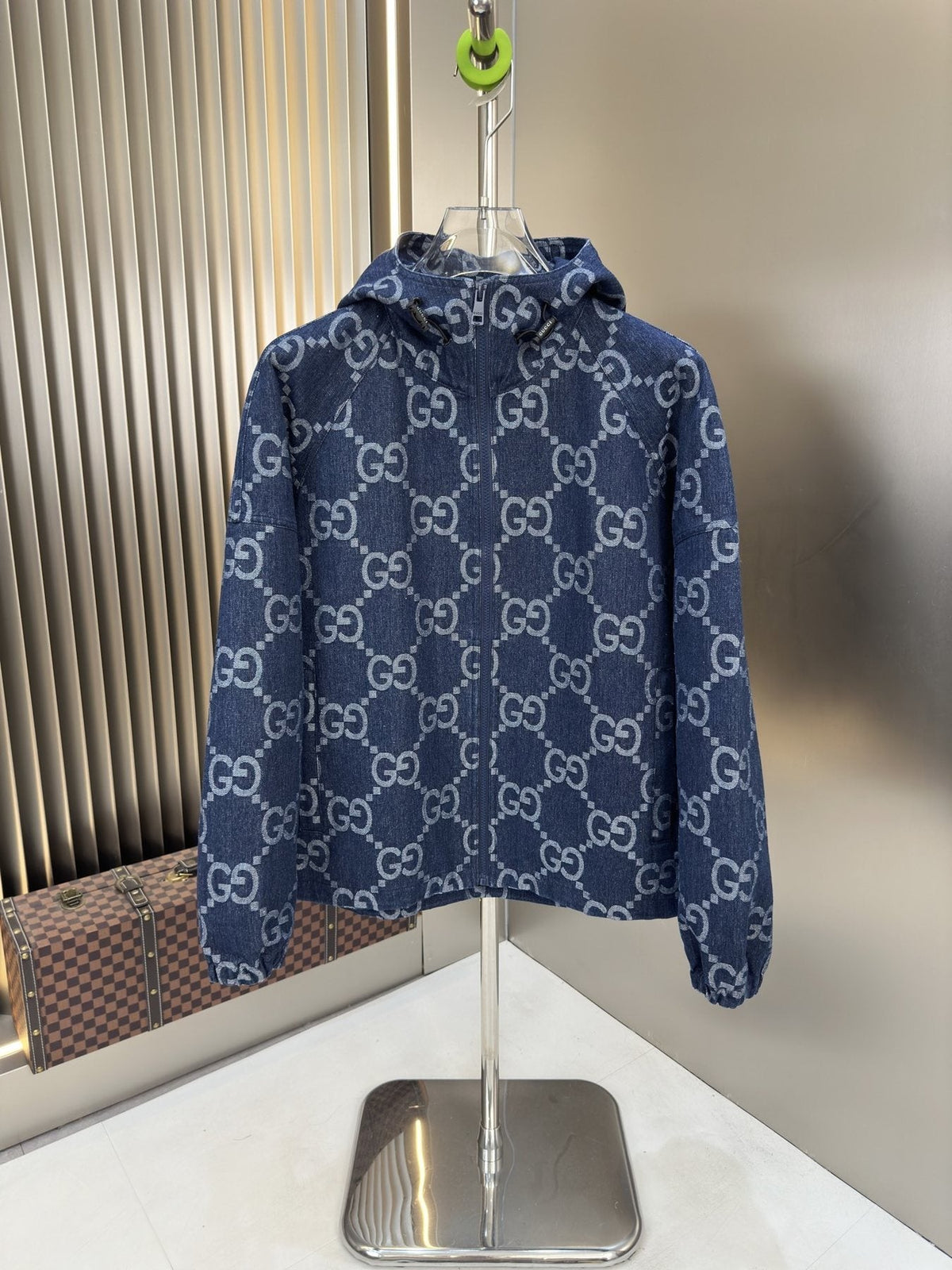 Gucci All-Over Monogram Hooded Zip Jacket — front