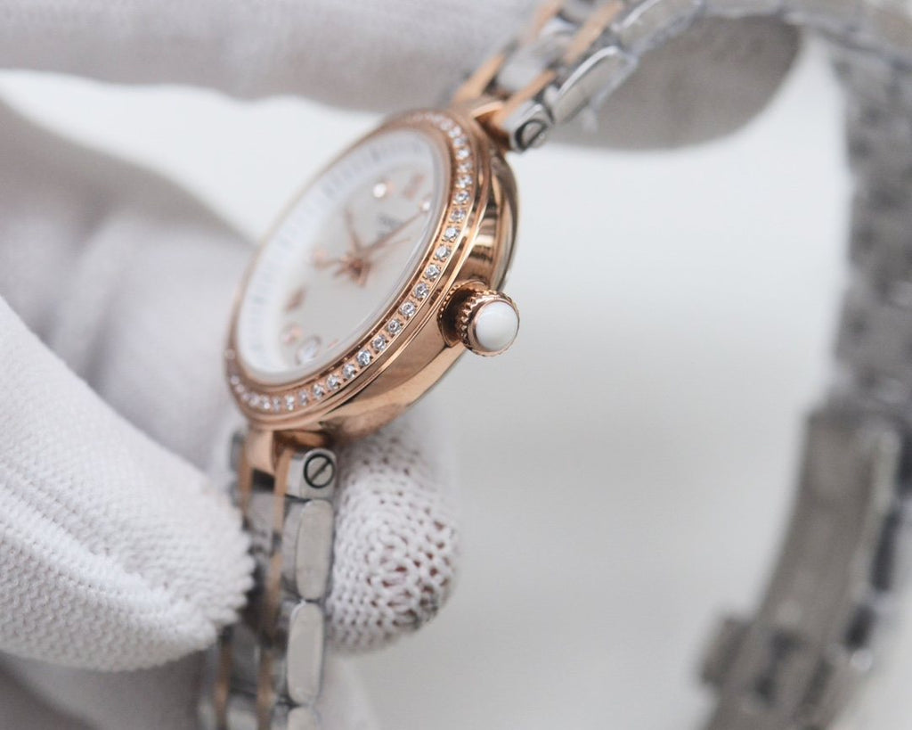 Tissot Rose Gold Silver Watch — side