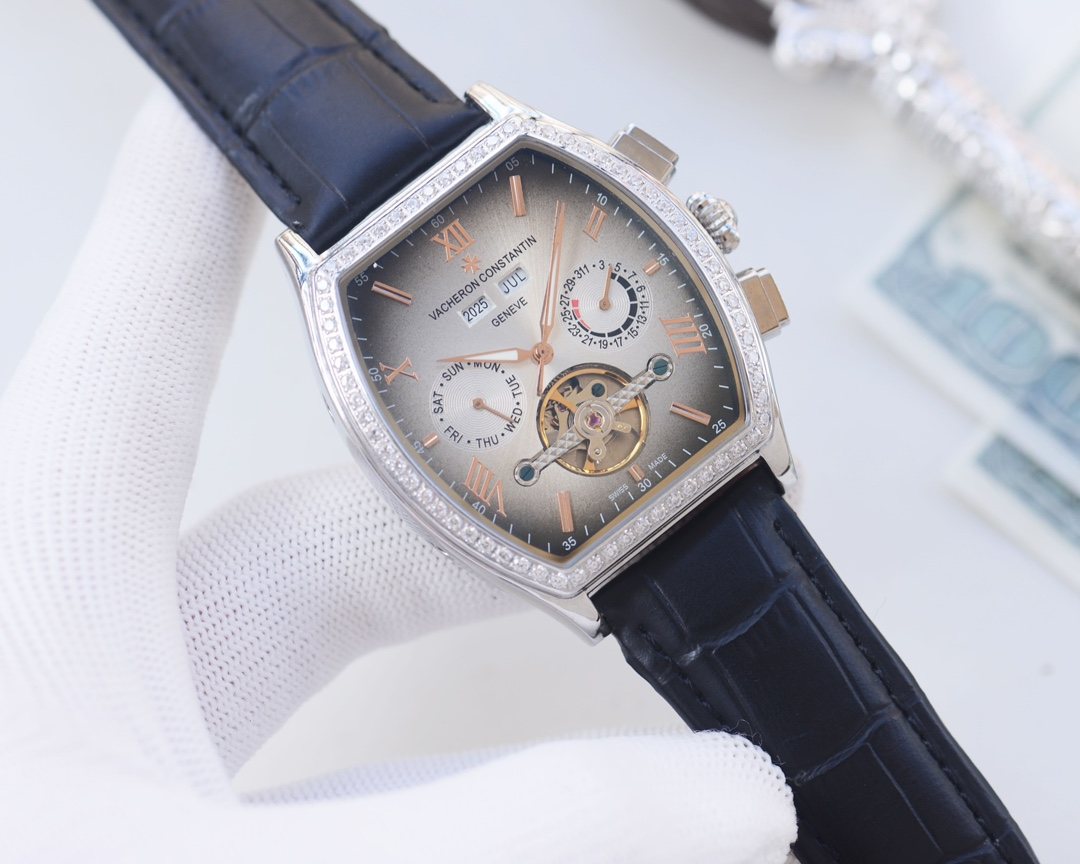 Vacheron Constantin Blue Silver Dial Strap Watch — hero