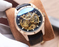 Hublot Rose Gold Black Leather Strap Watch — hero