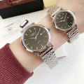 Longines Silver Rose Gold Black Dial Bracelet Couple Watch Set — hero