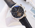 PATEK PHILIPPE Silver Black Dial Strap Watch — hero