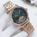 Patek Philippe Rose Gold Green Dial Bracelet Watch — hero