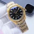 Omega Gold Black Dial Bracelet Watch — hero