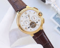 Cartier Gold Brown White Dial Strap Watch — hero
