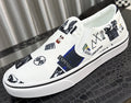 White Graphic Print Slip-On Shoes — hero