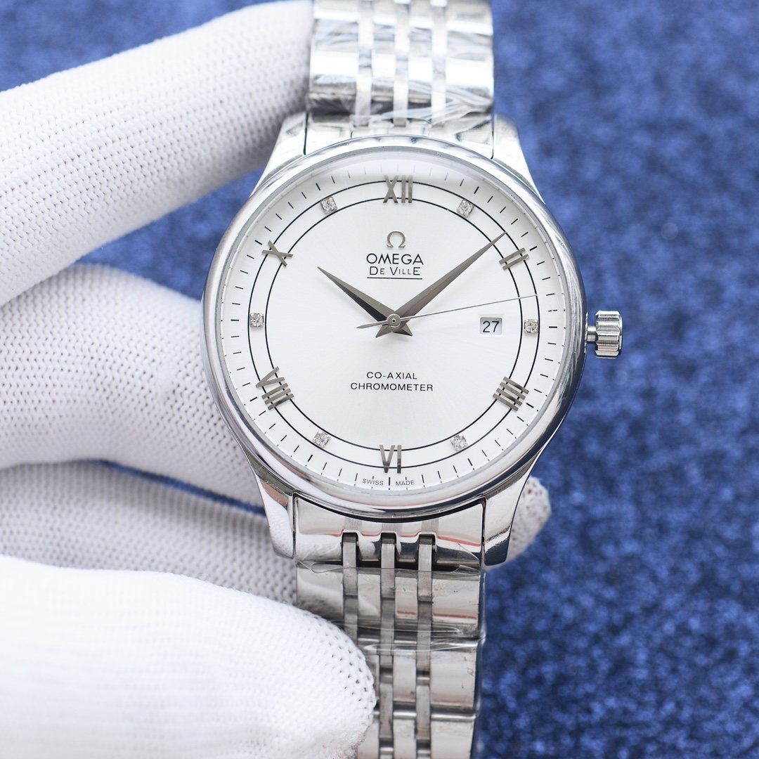 Omega Silver White Dial Bracelet Watch — hero