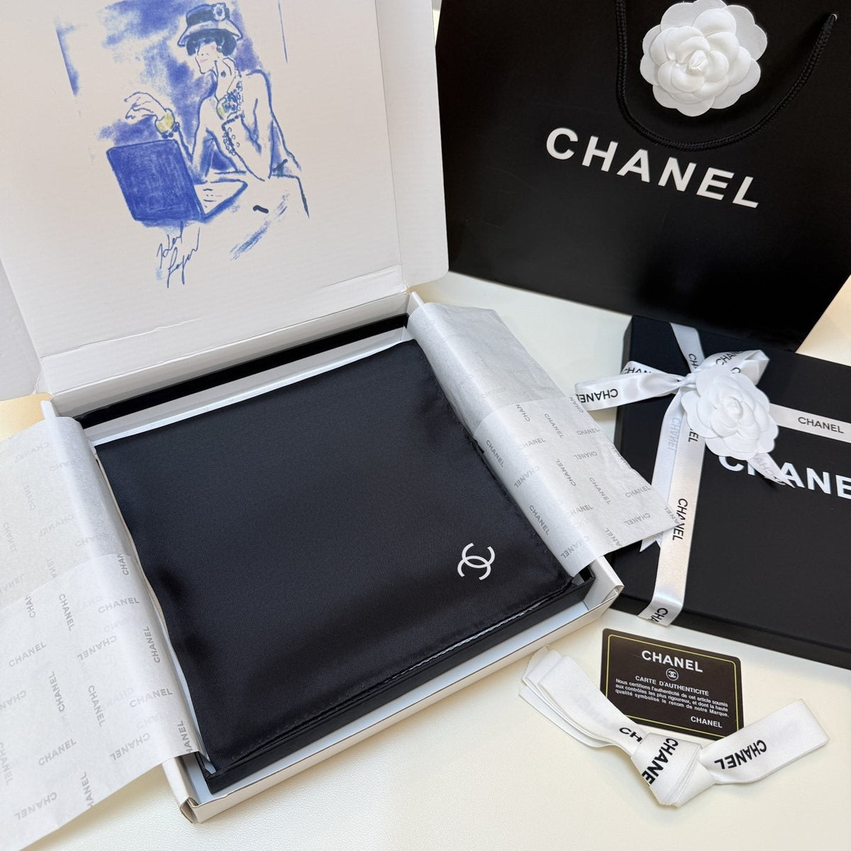 Chanel Geometric Color-Block Square Scarf — front