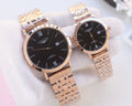 Longines Rose Gold Black Dial Bracelet Couple Watch Set — hero