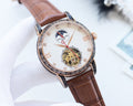 Patek Philippe Brown Rose Gold White Dial Leather Strap Watch — hero