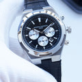 Vacheron Constantin Silver Black White Dial Strap Watch — hero