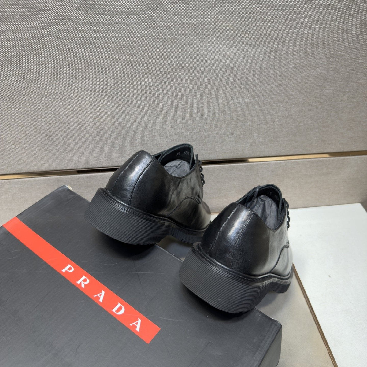 Prada Black Lace-Up Dress Shoes — back