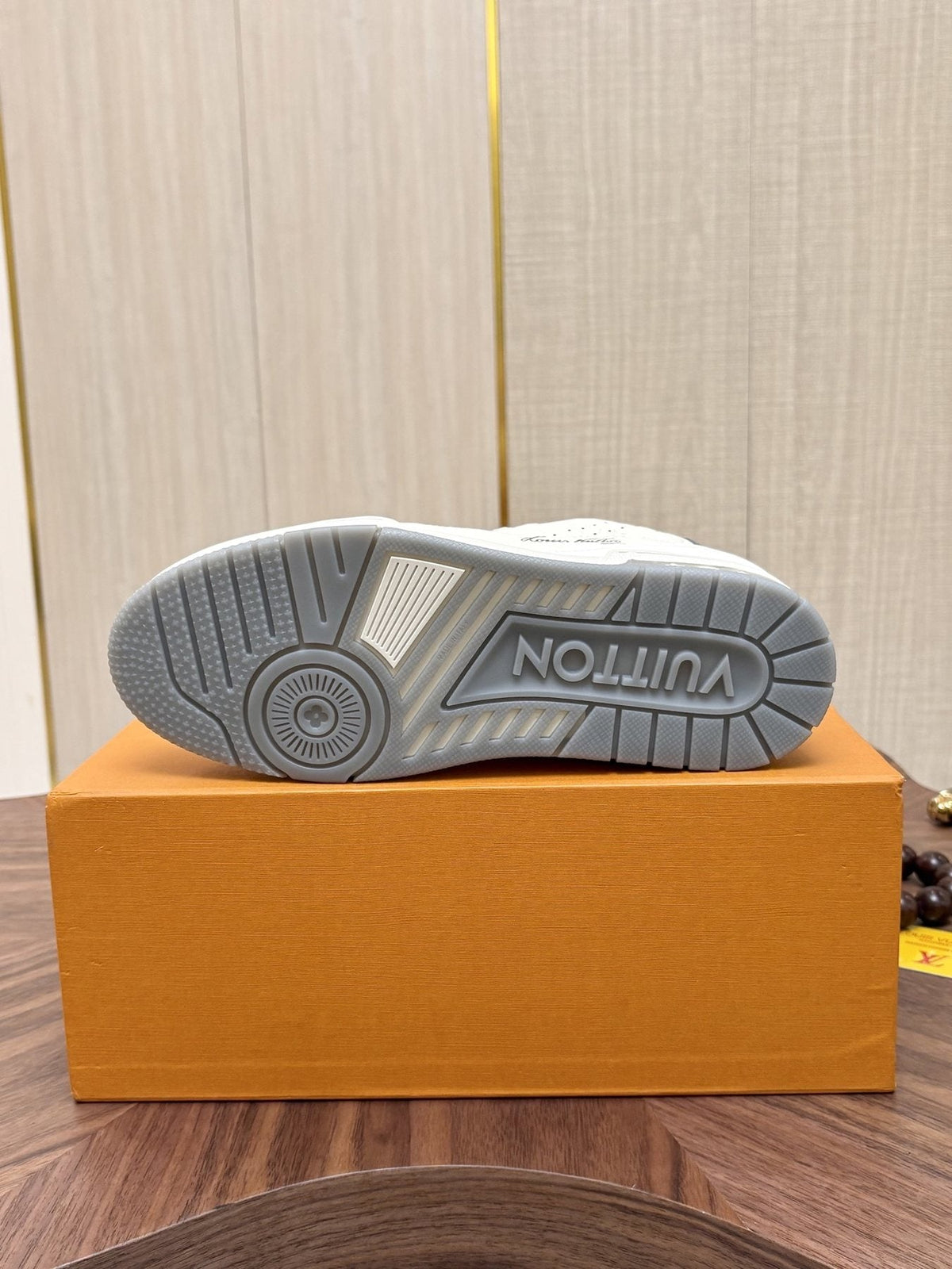 Louis Vuitton White, Gray & Blue Sneakers — back