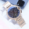 Cartier Rose Gold Blue Brown Dial Bracelet Watch — hero