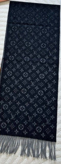 Louis Vuitton Black & Gray Monogram Scarf — hero