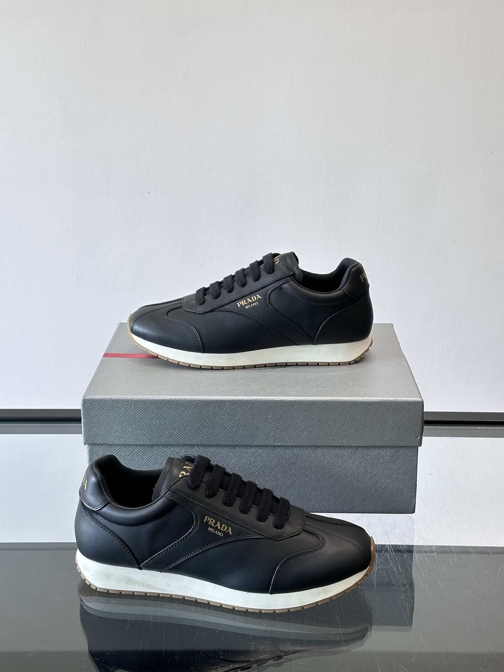 Prada Black Low-Top Sneakers — side