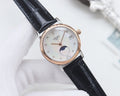 Longines Black Rose Gold White Dial Strap Watch — hero