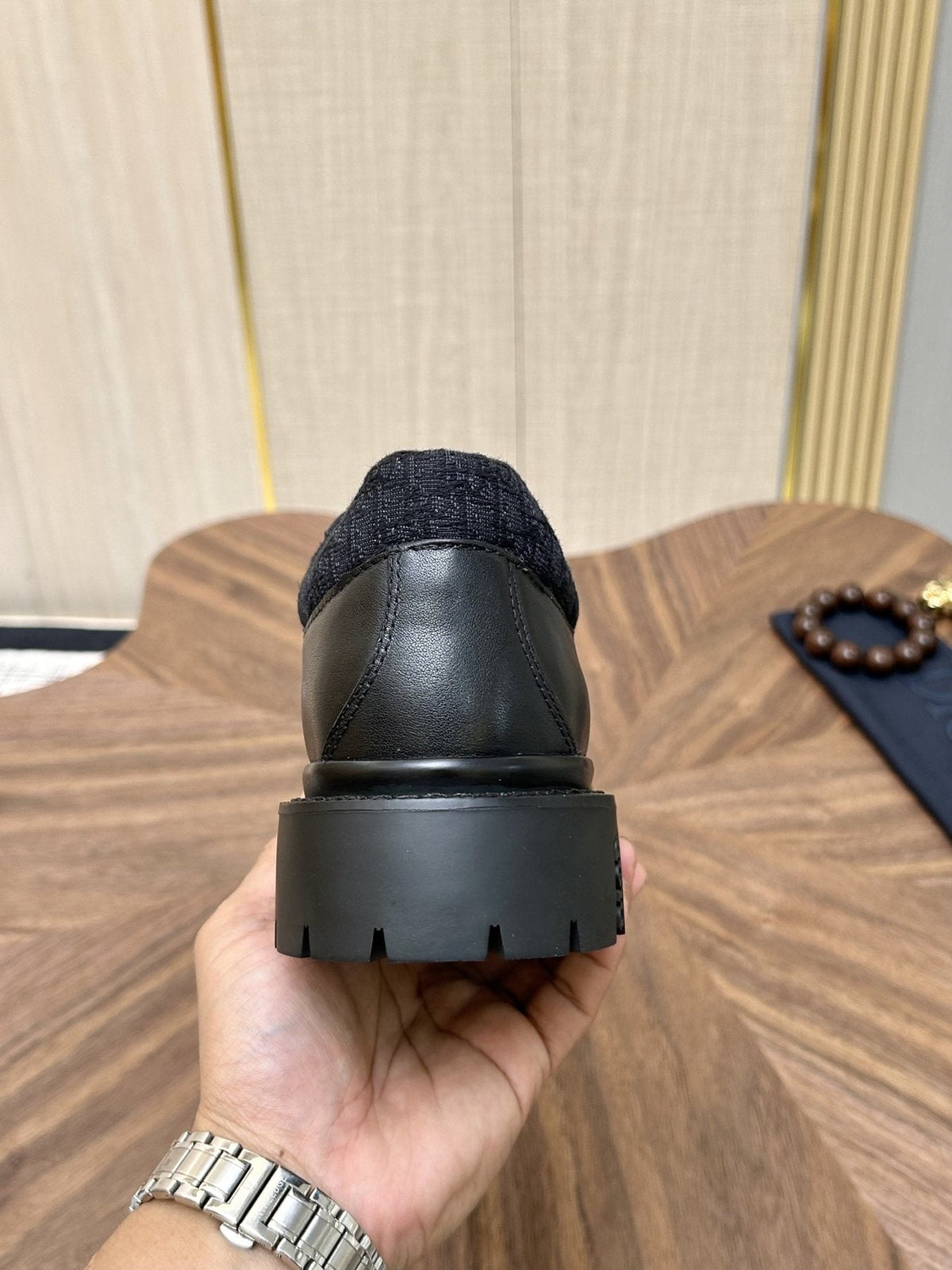 Dior Black Lug Sole Lace-Up Shoes — back