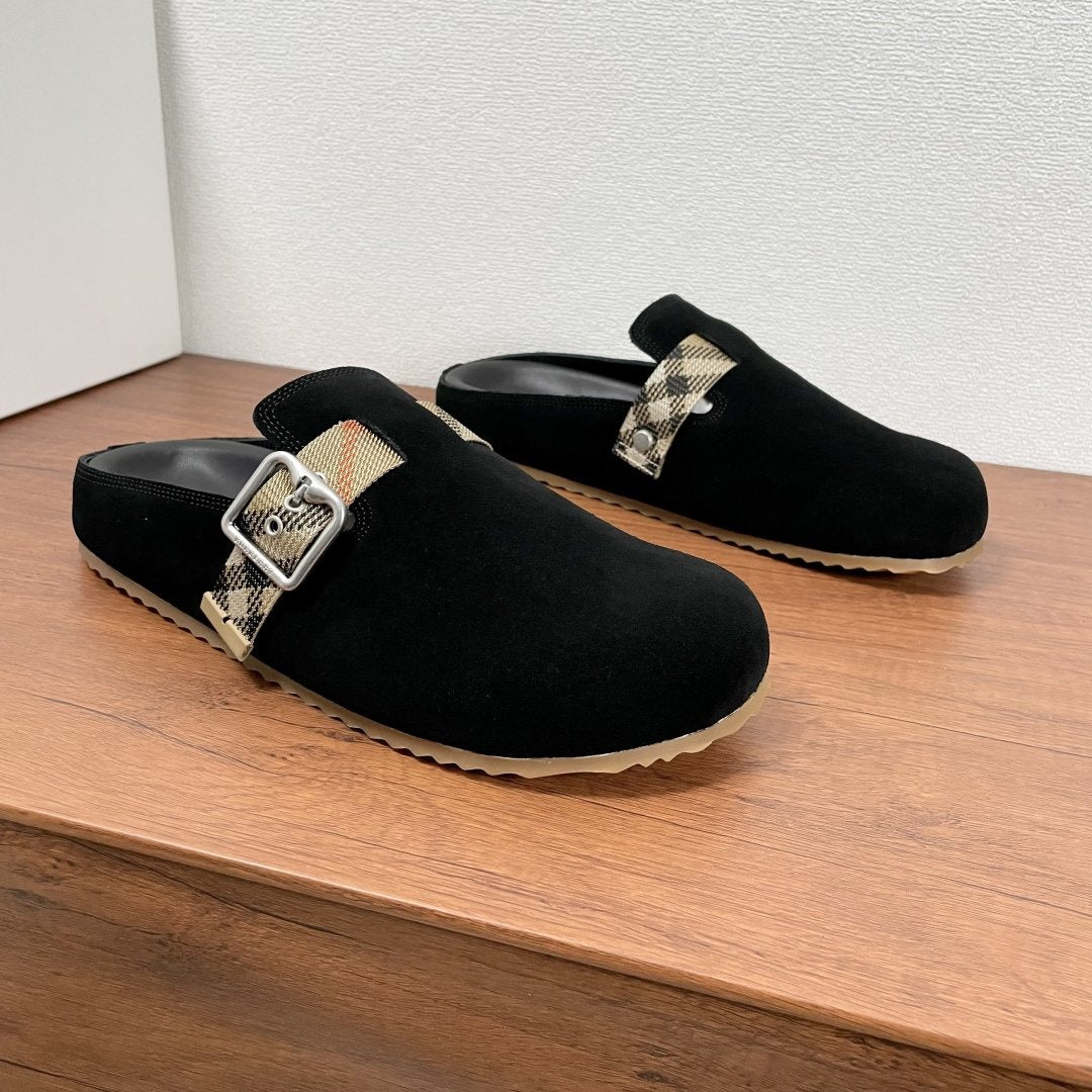 Burberry Check Buckle Slide Sandals — back