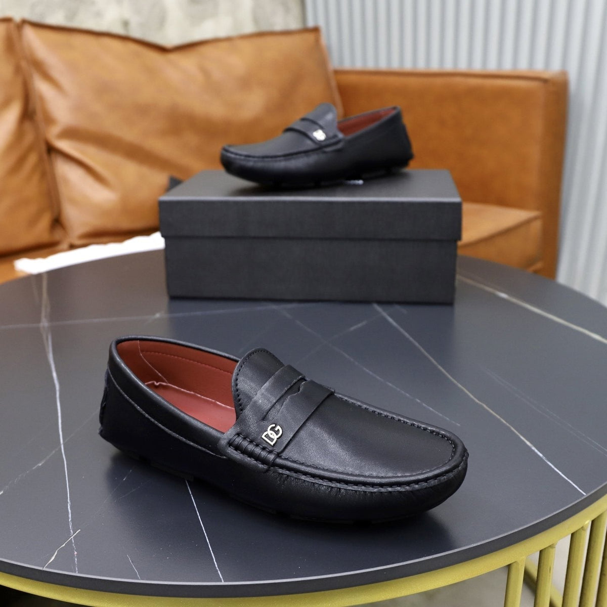 Dolce & Gabbana Black Logo-Detail Loafers — side