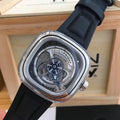 SEVENFRIDAY Silver Case Black Strap Watch — hero