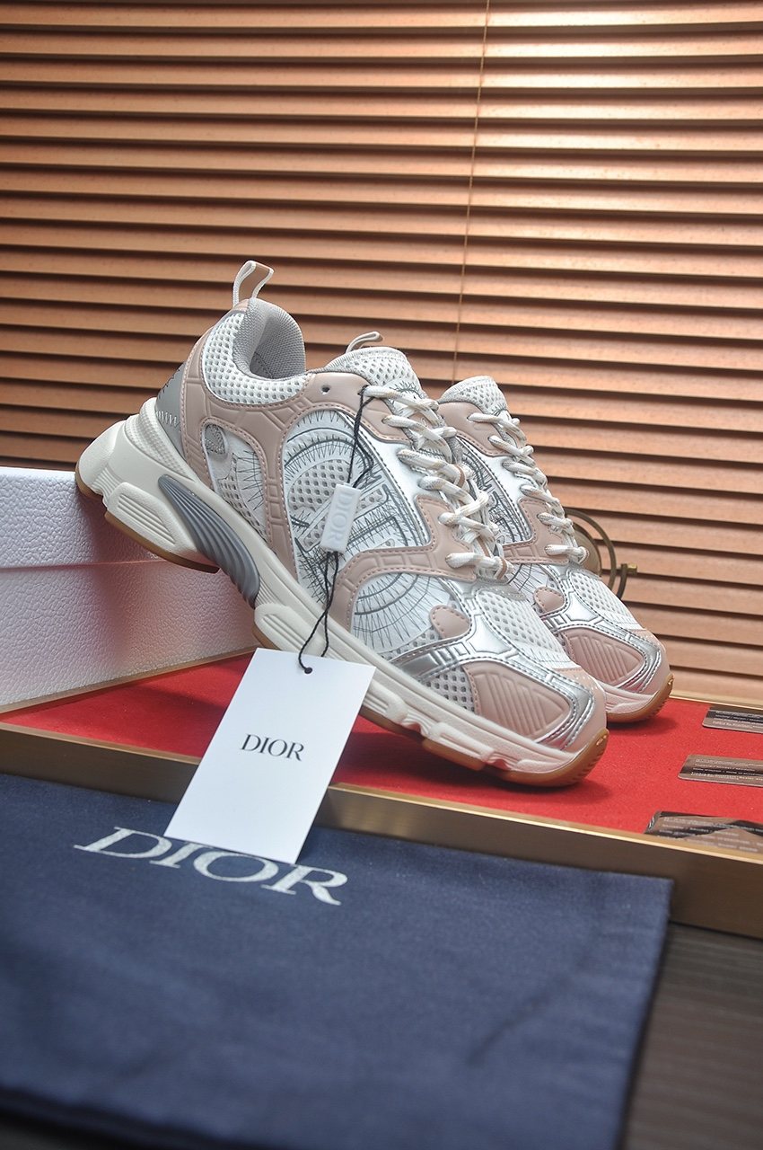 微商相册测试鞋子-Dior White Mesh Low-Top Sneakers — side