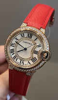 Cartier Red Gold Leather Strap Watch — hero