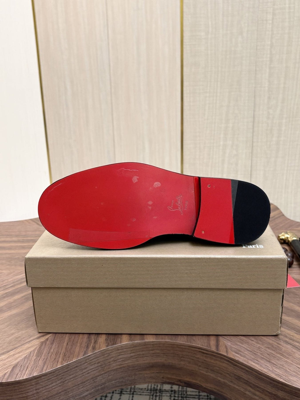 Black Lace-Up Dress Shoes with Red Lining — detail