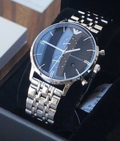 EMPORIO ARMANI Black Dial Bracelet Watch — front