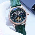 Patek Philippe Rose Gold Green Strap Watch — hero