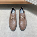 Hermès Brown Textured Loafers — hero