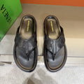 Bottega Veneta Black Woven Thong Sandals — hero