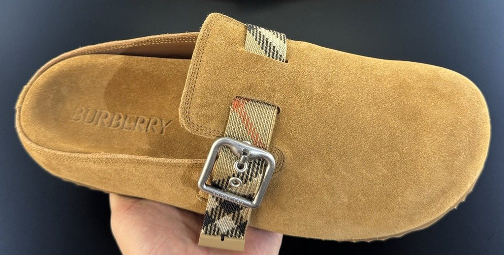 Burberry Camel Check Strap Slide Sandals — model