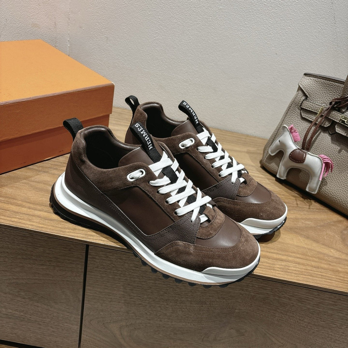Hermes Brown Low-Top Sneakers — side