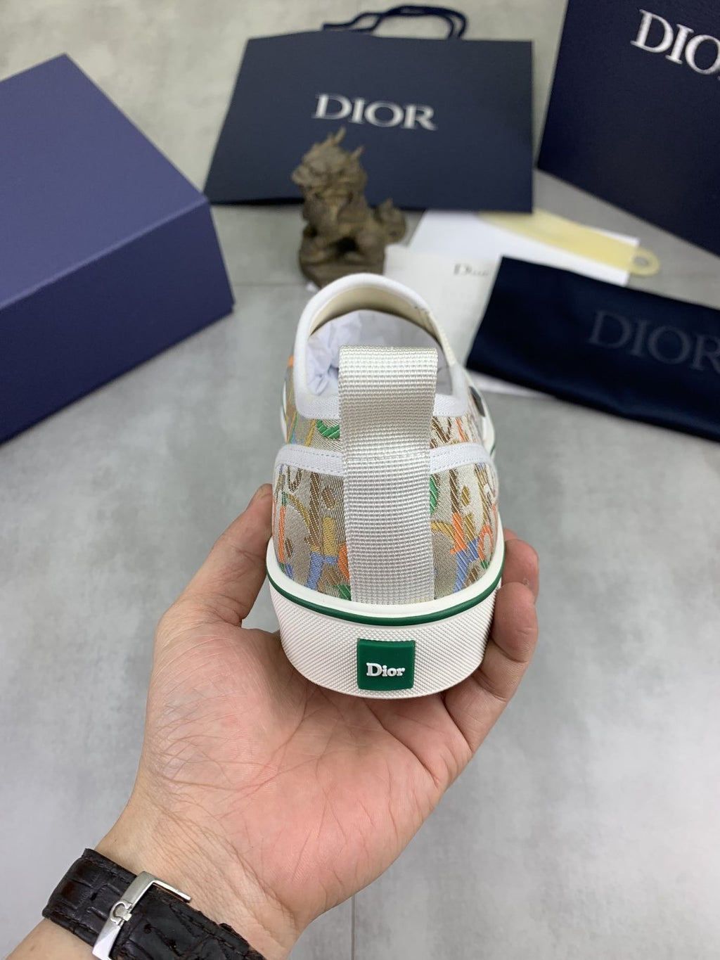 微商相册测试鞋子-Dior Multicolor Canvas Slip-On Shoes — back