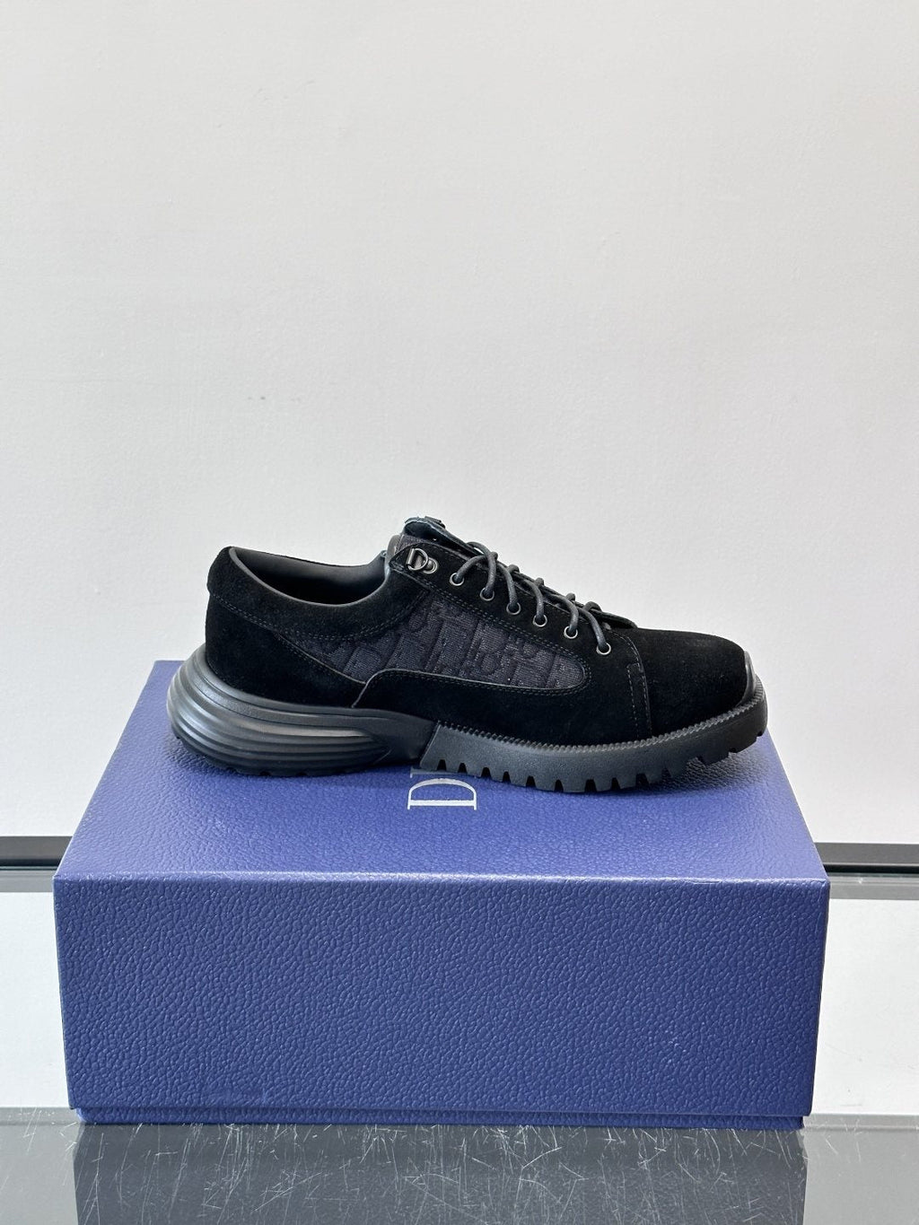 Dior Black Lace-Up Derby Shoes — side