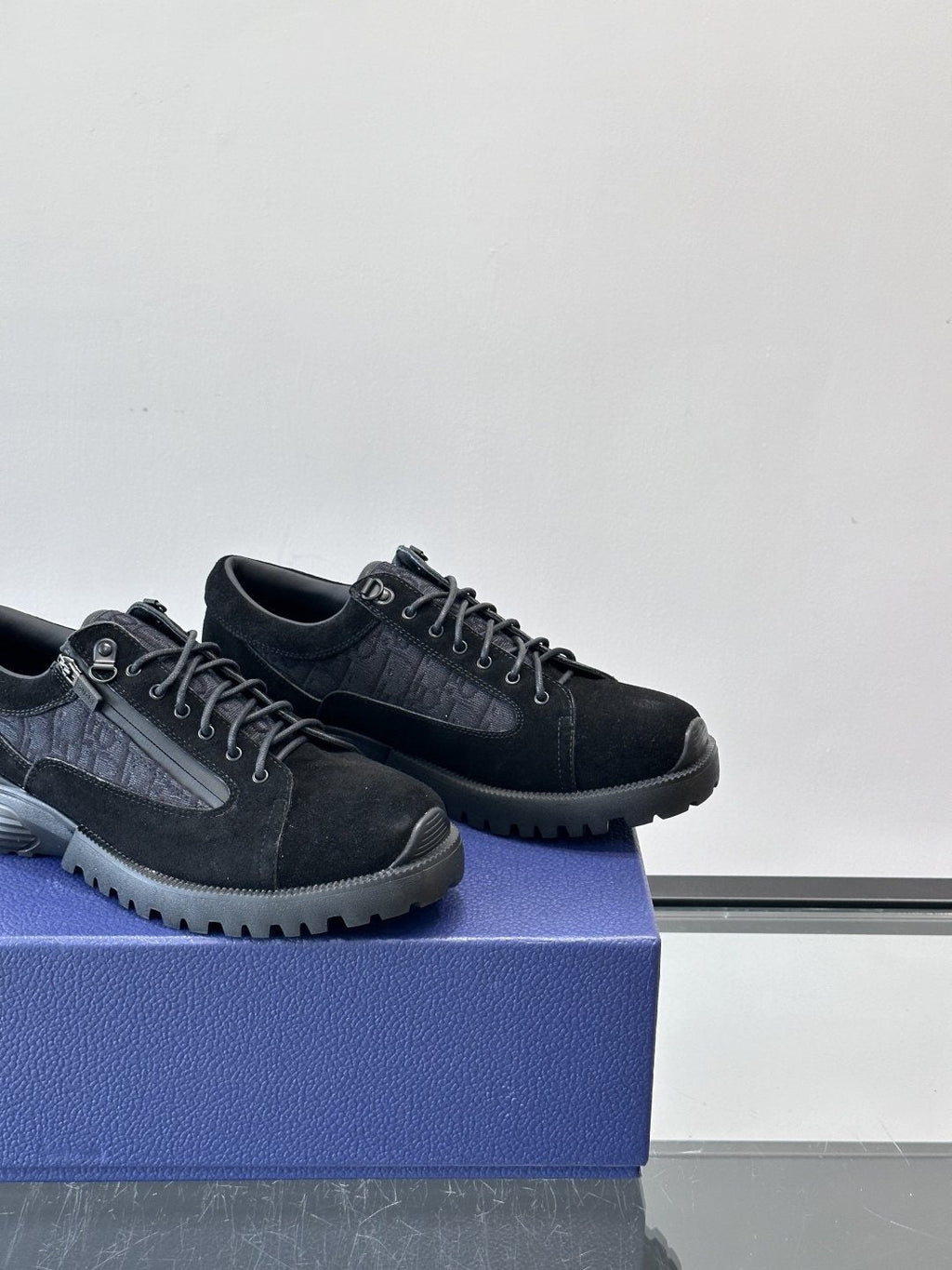 Dior Black Lace-Up Derby Shoes — side