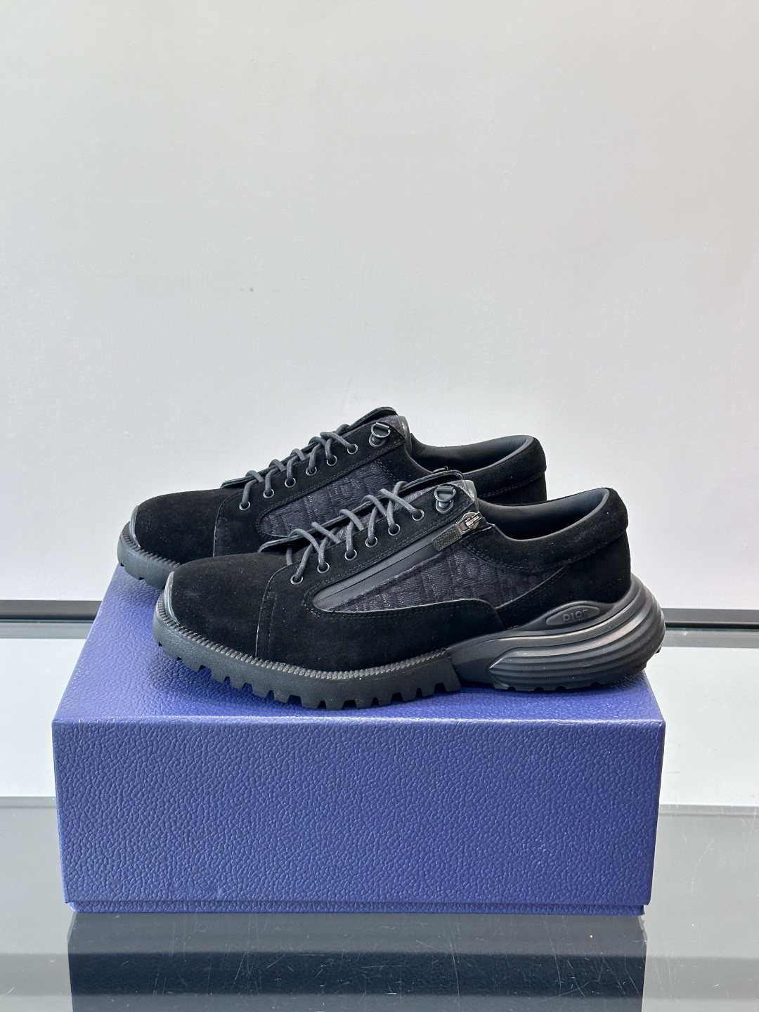 Dior Black Lace-Up Derby Shoes — side