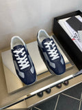 Prada Navy Blue Panel Low-Top Sneakers — hero