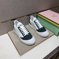 CASA BLANCA White and Dark Green Sneakers — front
