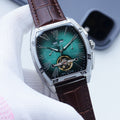 Vacheron Constantin Silver Brown Strap Watch — hero