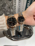 Omega Two Tone Black Dial Bracelet Couple Watch Set — hero