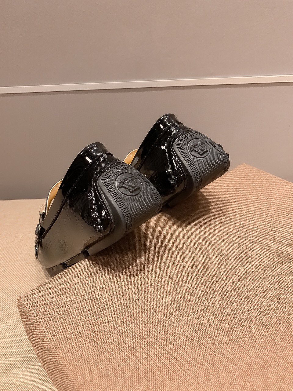 Versace Black Medusa Loafers — back