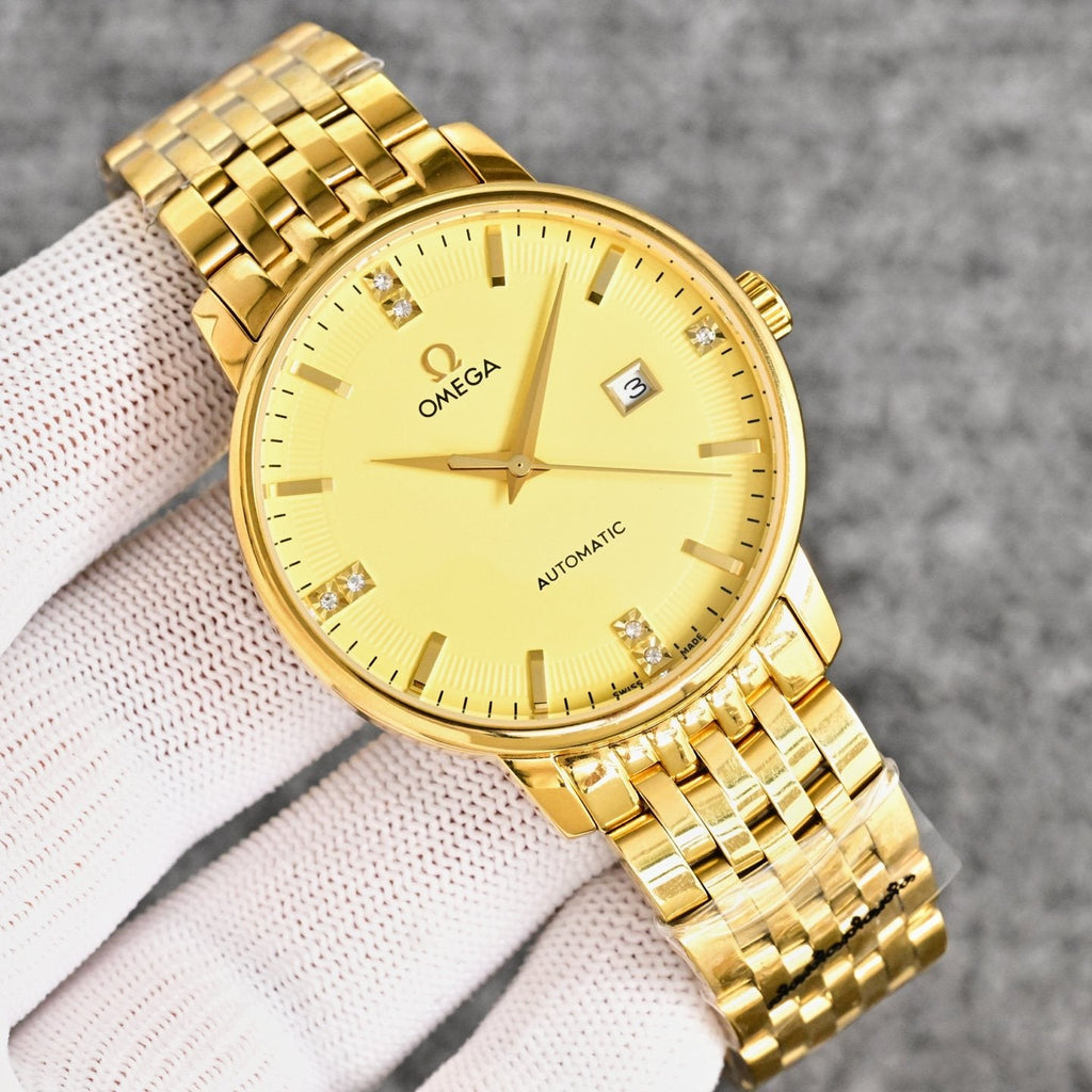 Omega Two Tone Gold Dial Bracelet Watch — front