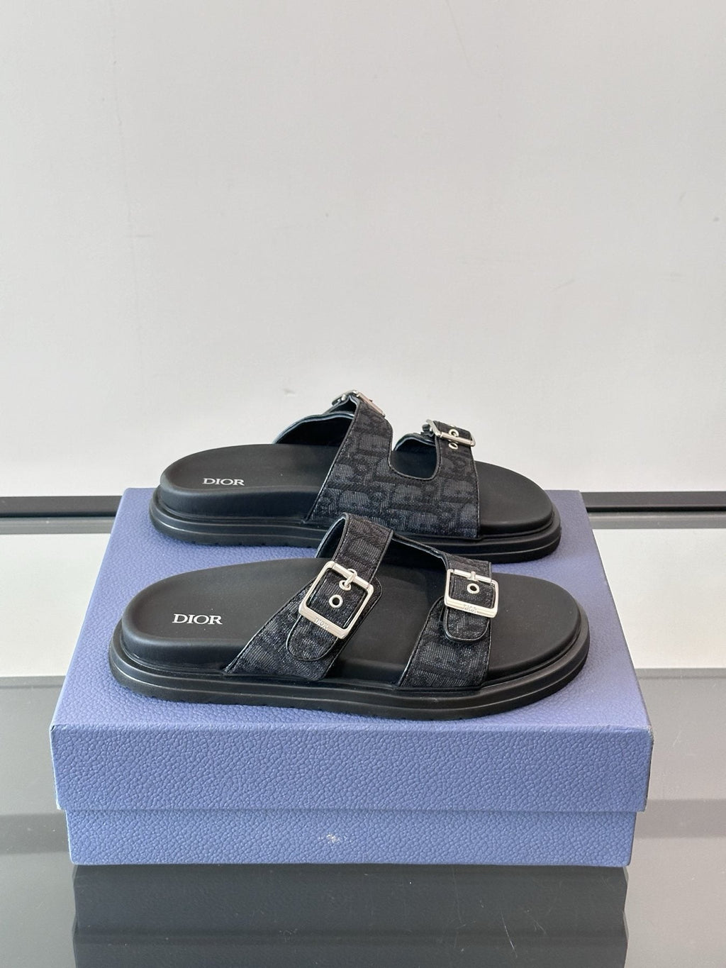 Dior Buckle Strap Slide Sandals — front