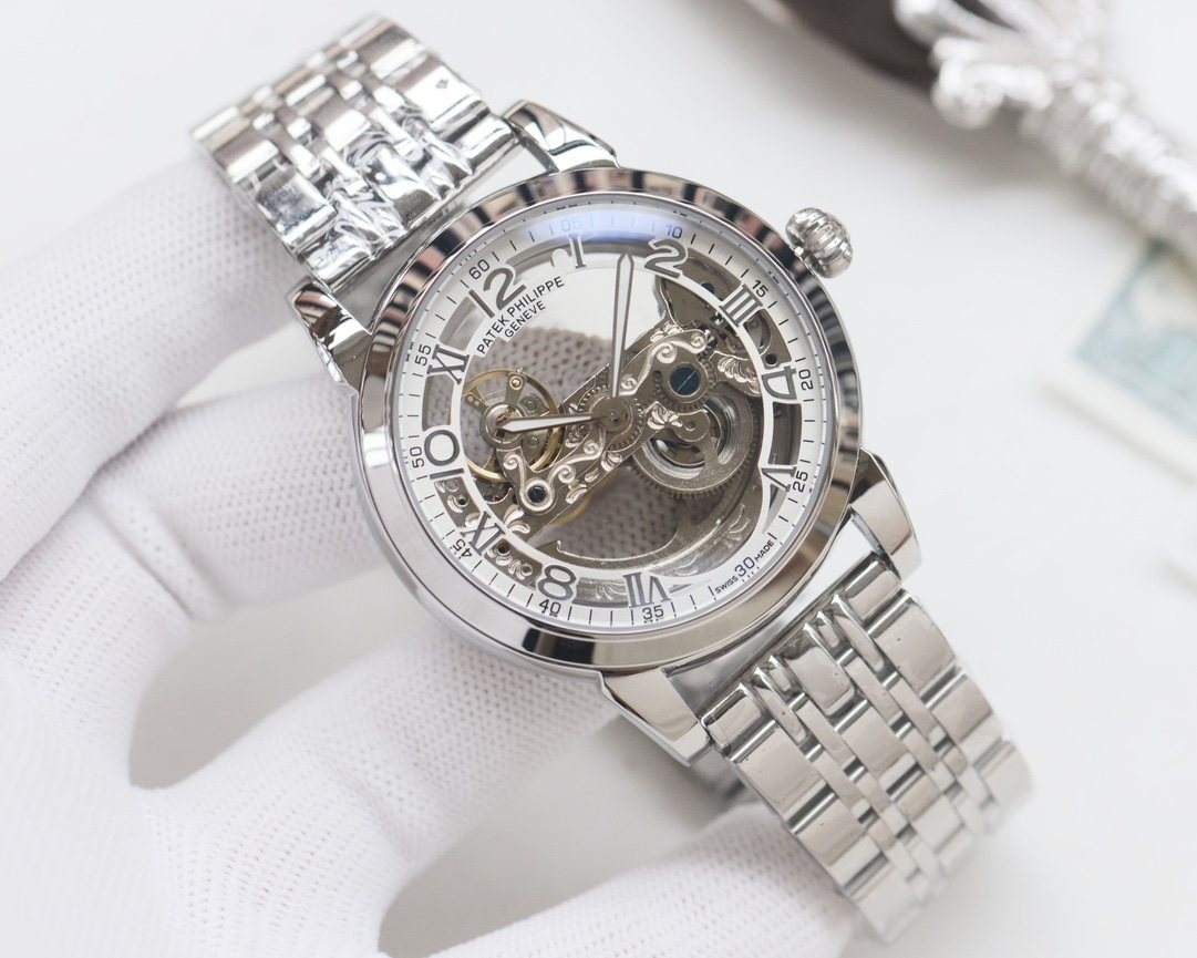 Patek Philippe Silver Bracelet Watch — front