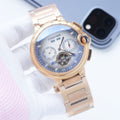 Cartier Gold White Blue Dial Bracelet Watch — hero