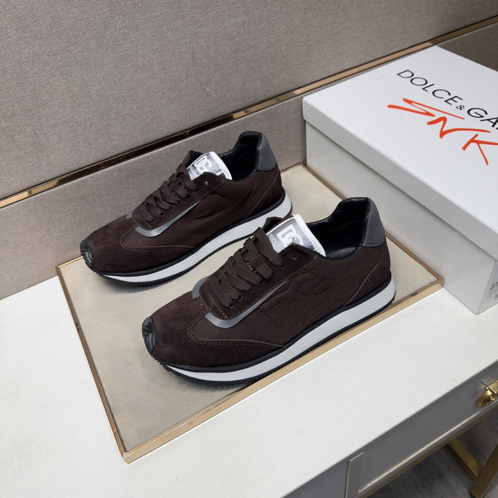 Dolce & Gabbana Dark Brown Low-Top Sneakers — front