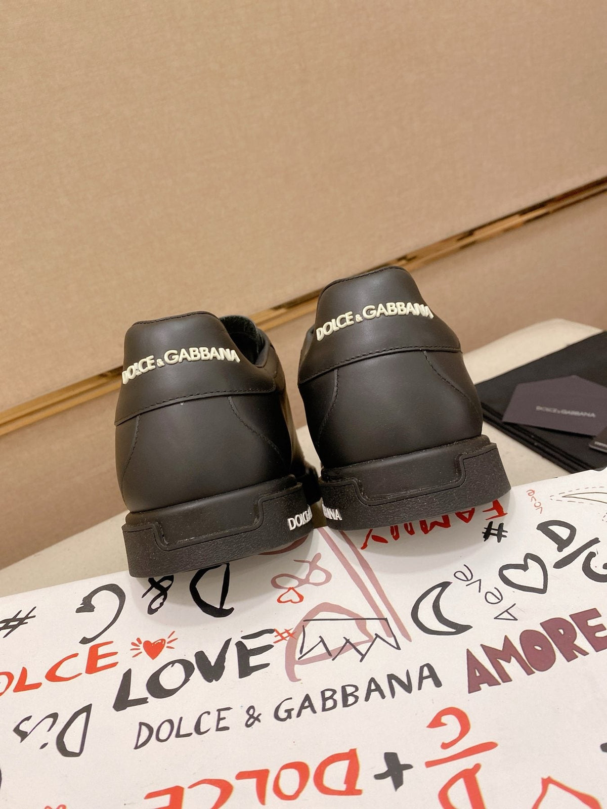 Dolce & Gabbana Black Logo Low-Top Sneakers — back