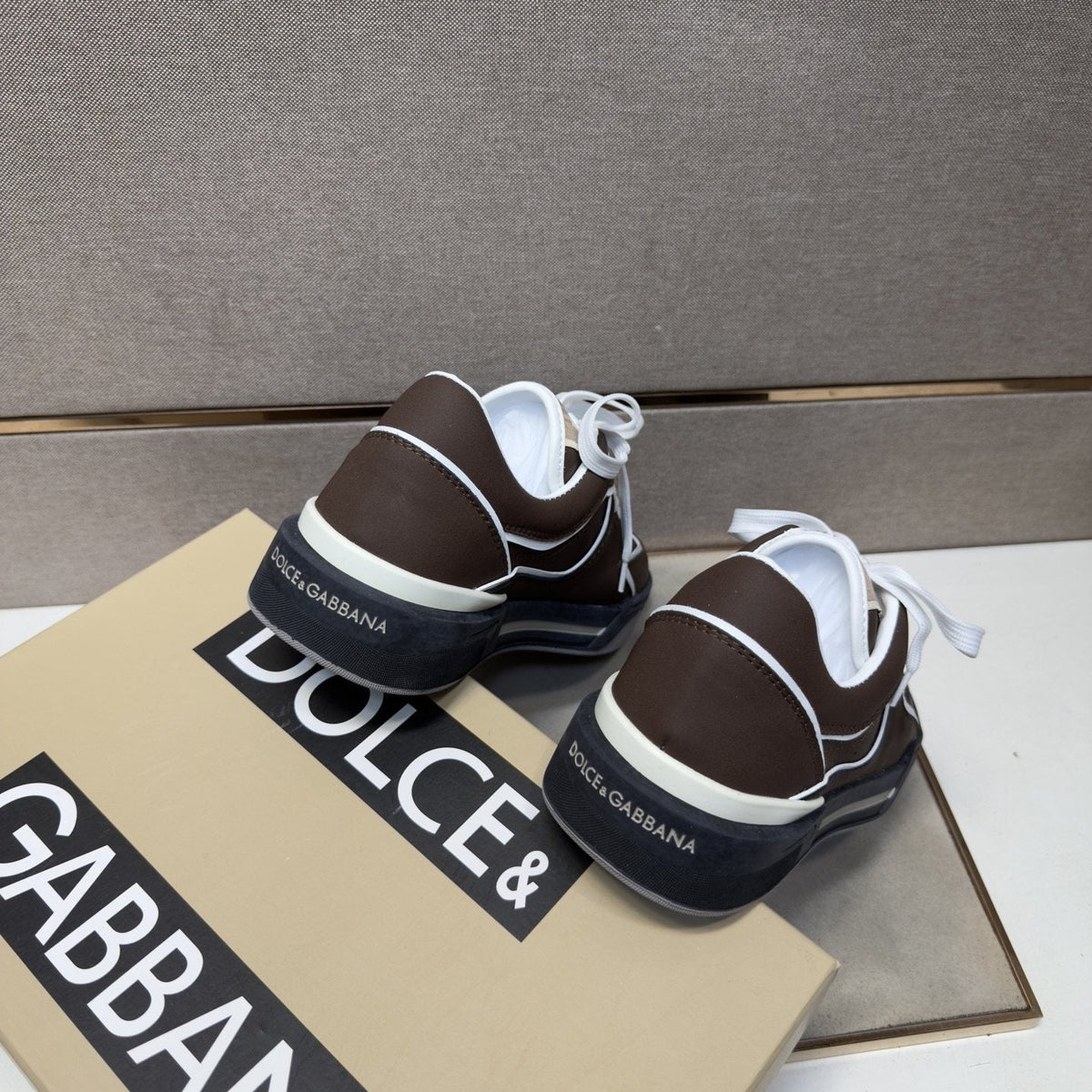 Dolce & Gabbana Dark Brown Trim Sneakers — back
